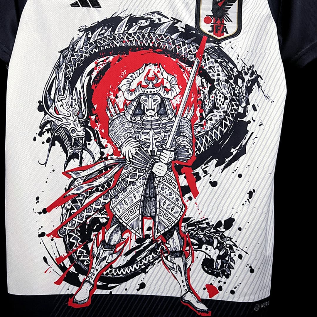 2324 Japanese Dragon Samurai S Xxl Maillot Domicile miniature 3