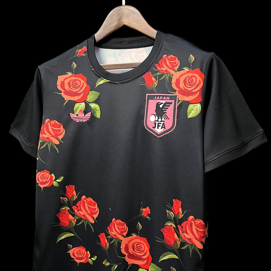 2324 Japanese Rose Black S Xxl Maillot Domicile miniature 4