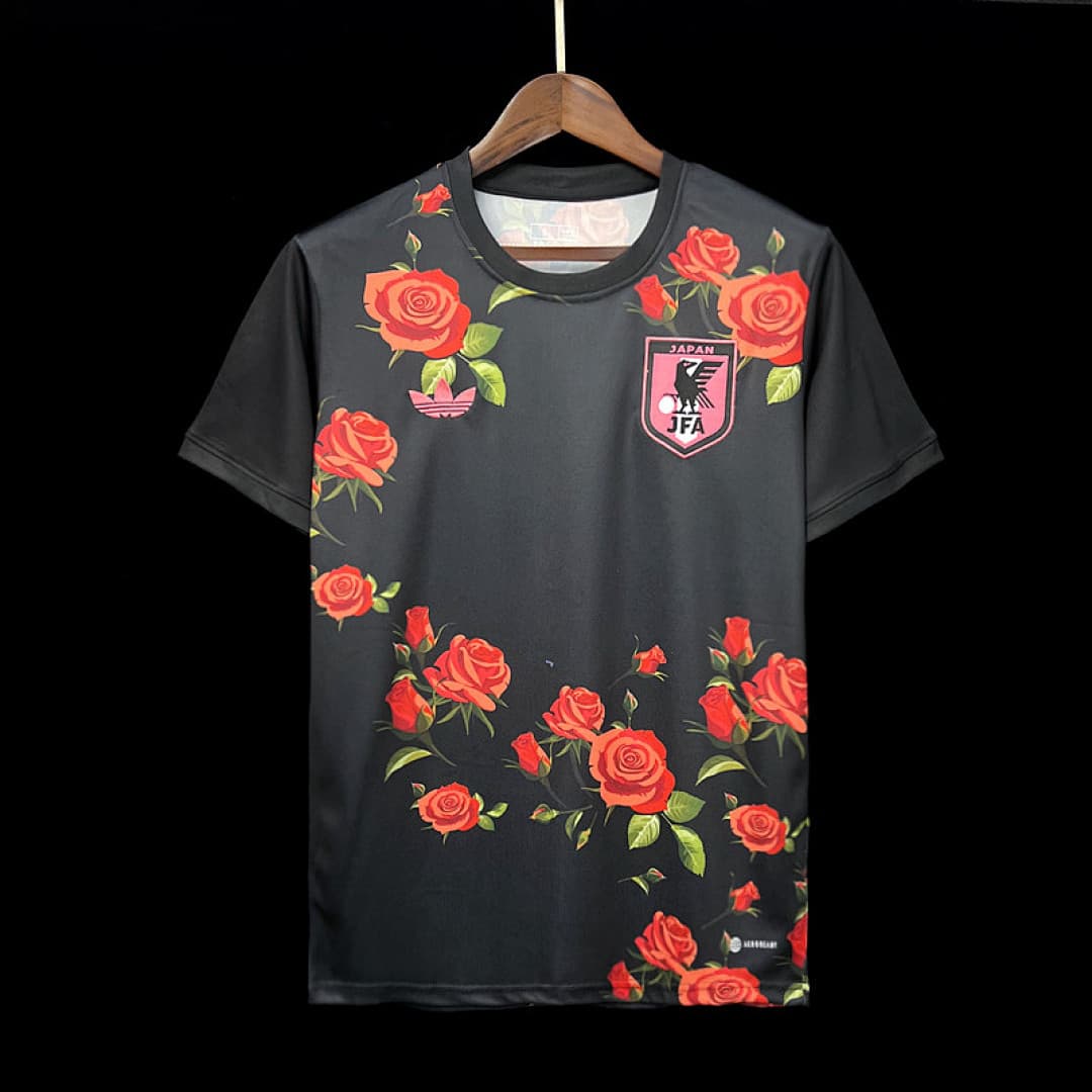 2324 Japanese Rose Black S Xxl Maillot Domicile miniature 8