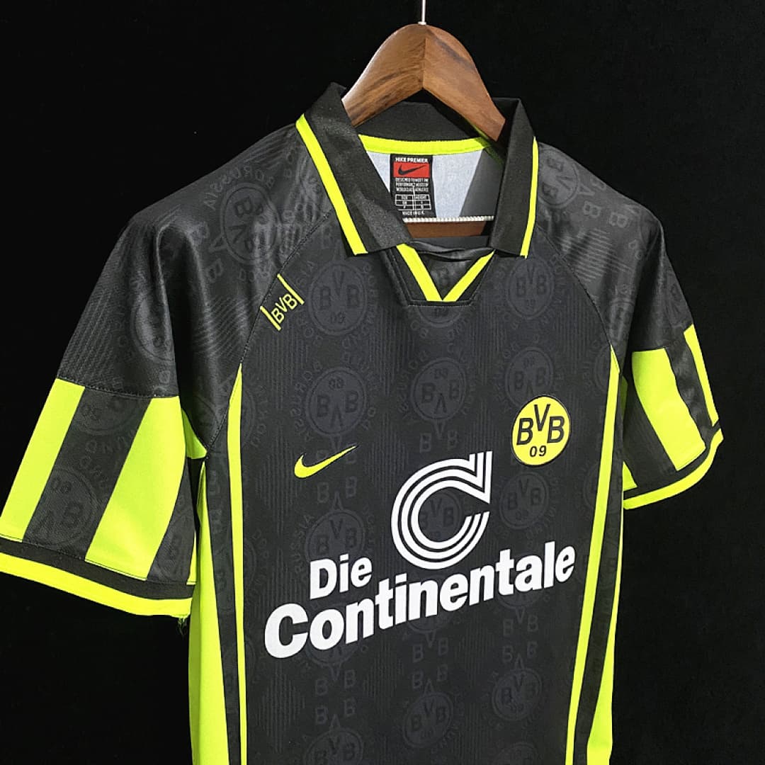 Borussia Dortmund Maillot Extérieur Retro 1996 miniature 4