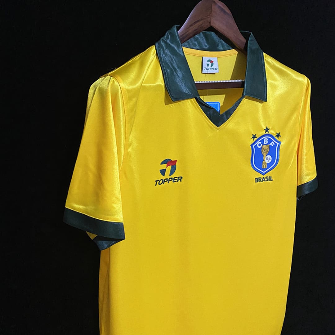 Brésil Maillot Domicile Retro 1985 miniature 4