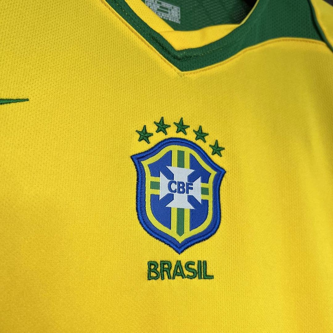 Brésil Maillot Domicile Retro 2004 miniature 4