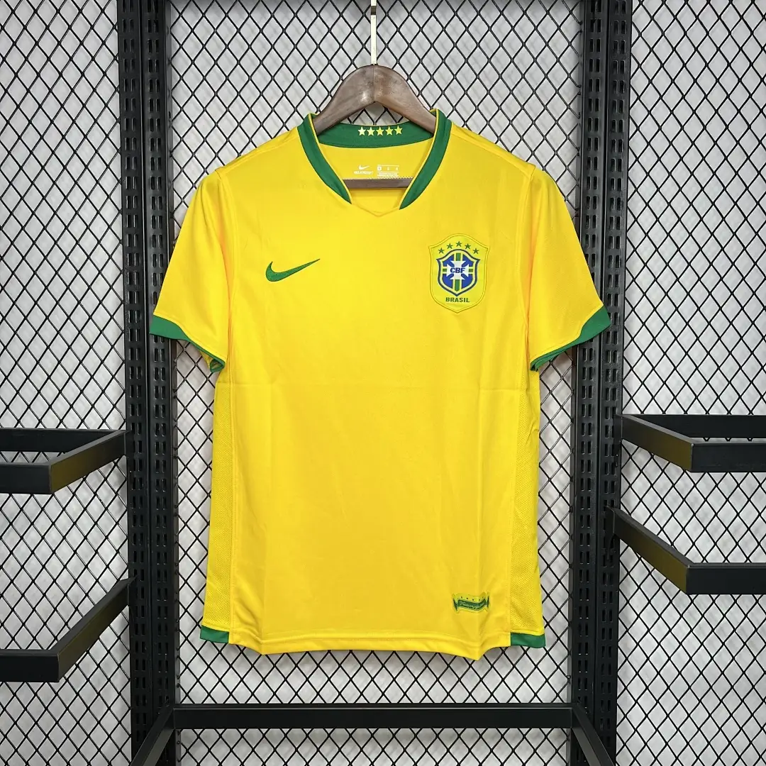 Brésil Maillot Domicile Retro 2006 miniature 2