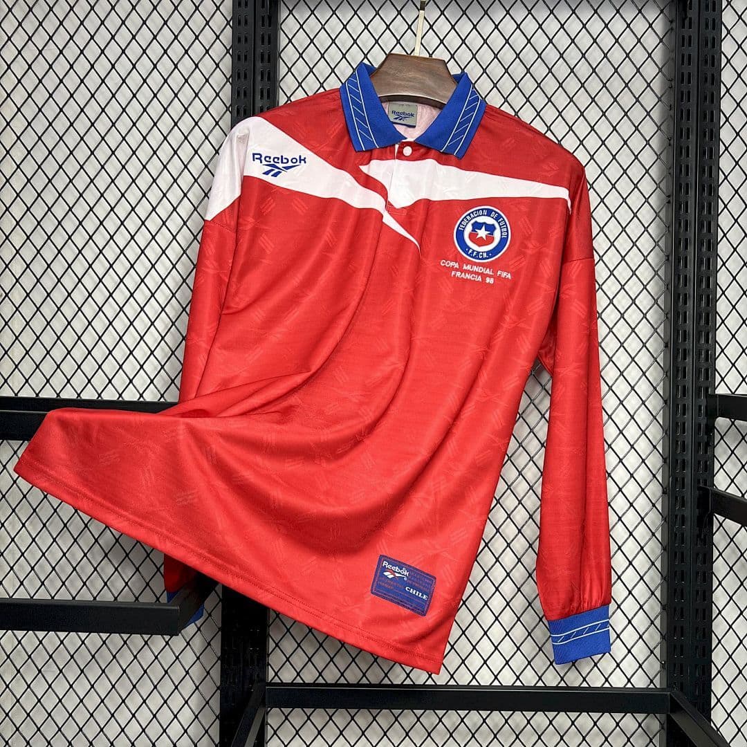 Chile Maillot Domicile Manches Longues Retro 1998 miniature 7