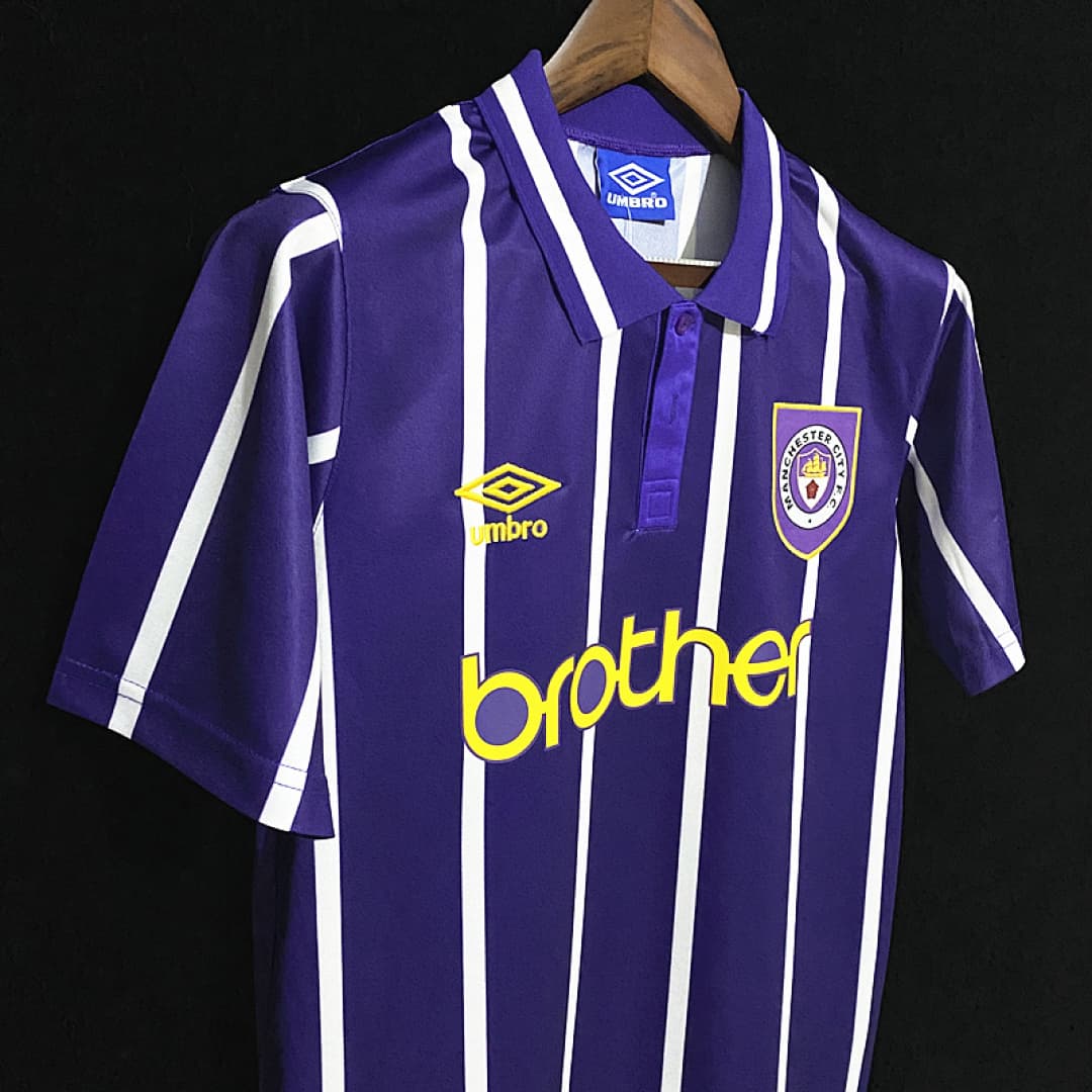 Manchester City Maillot Extérieur Retro 1993 miniature 4