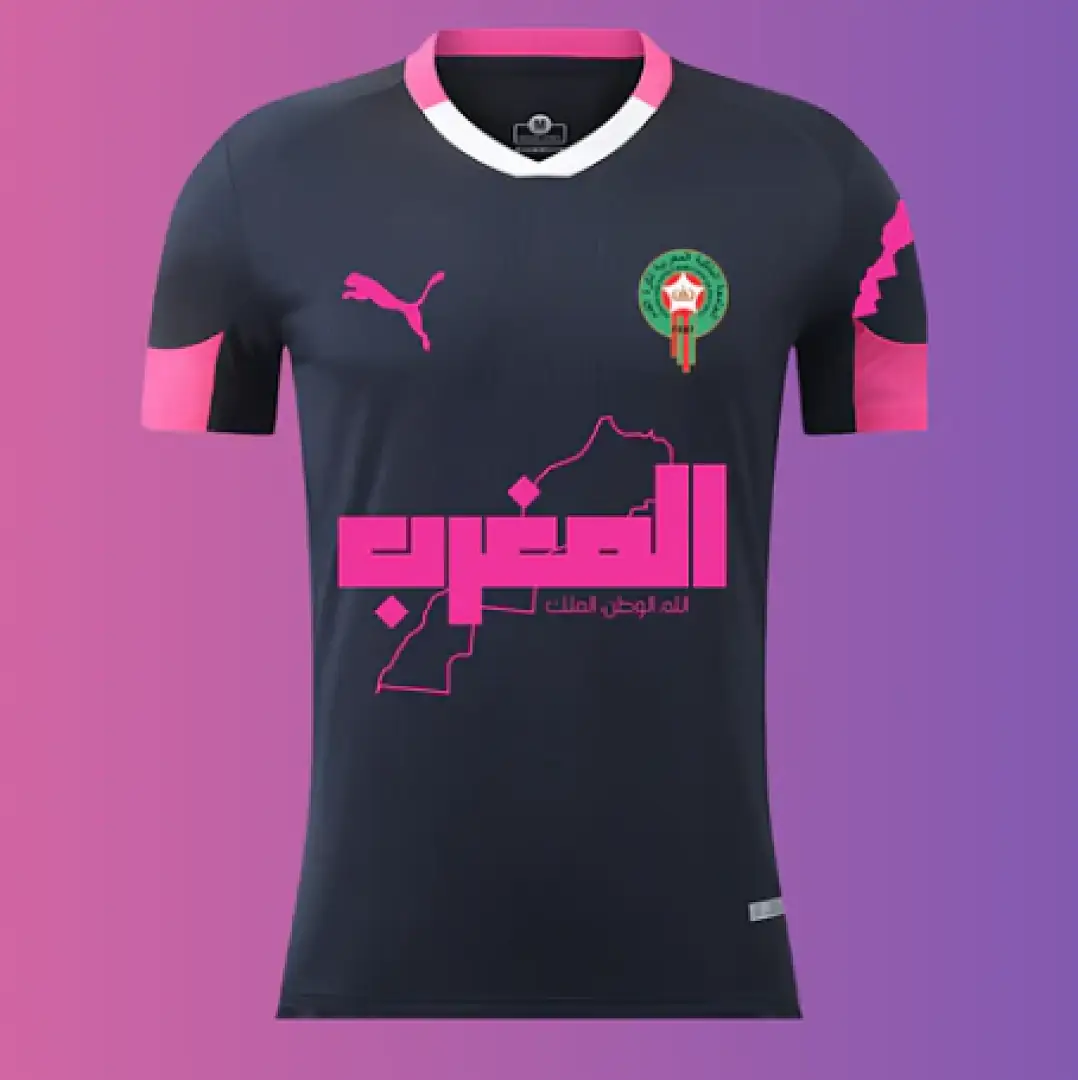2526 Moroccan Black Pink Special Edition S Xxl Maillot Domicile Edition Speciale