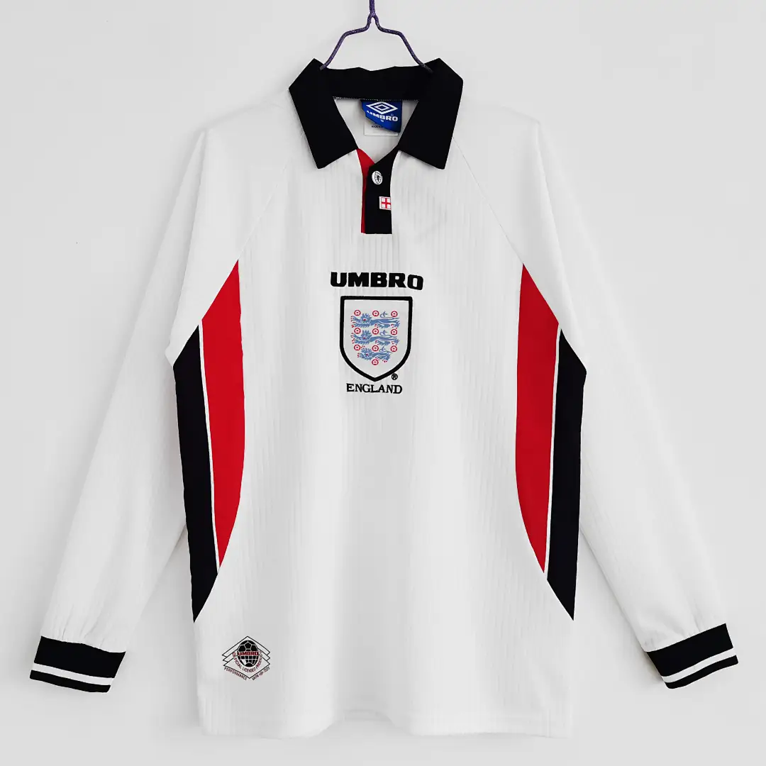 Angleterre Maillot Domicile Manches Longues Retro 1998