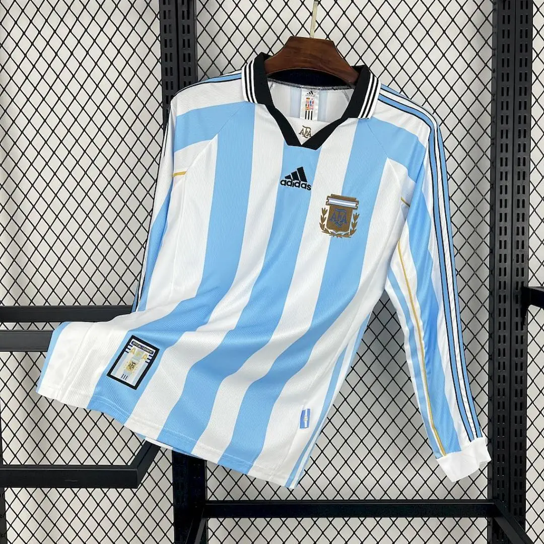 Argentine Maillot Domicile Manches Longues Retro 1998