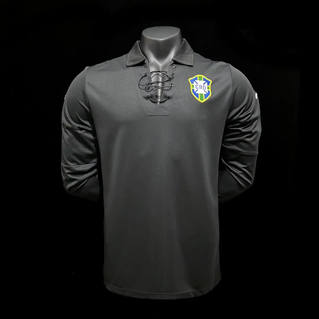 Brésil Maillot Domicile Manches Longues Edition Speciale Retro 2004