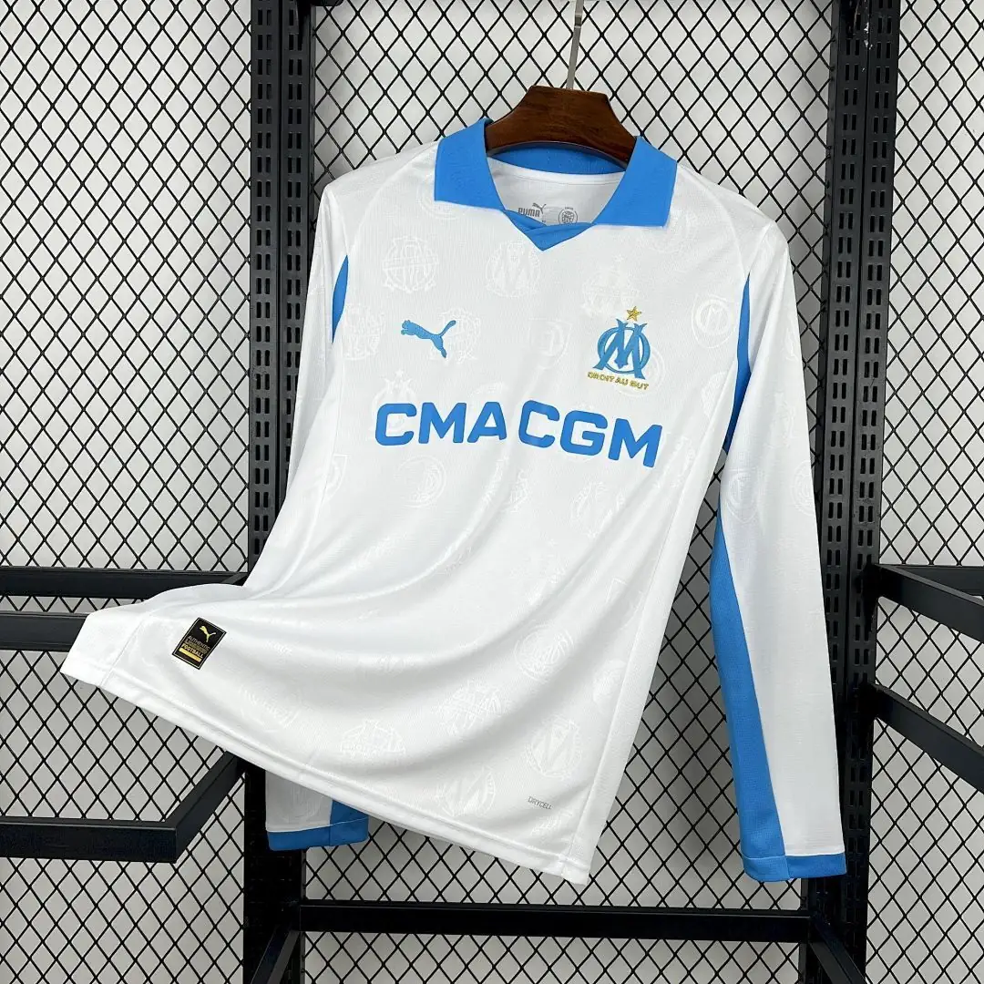 Olympique de Marseille Maillot Domicile Manches Longues 2025-2026
