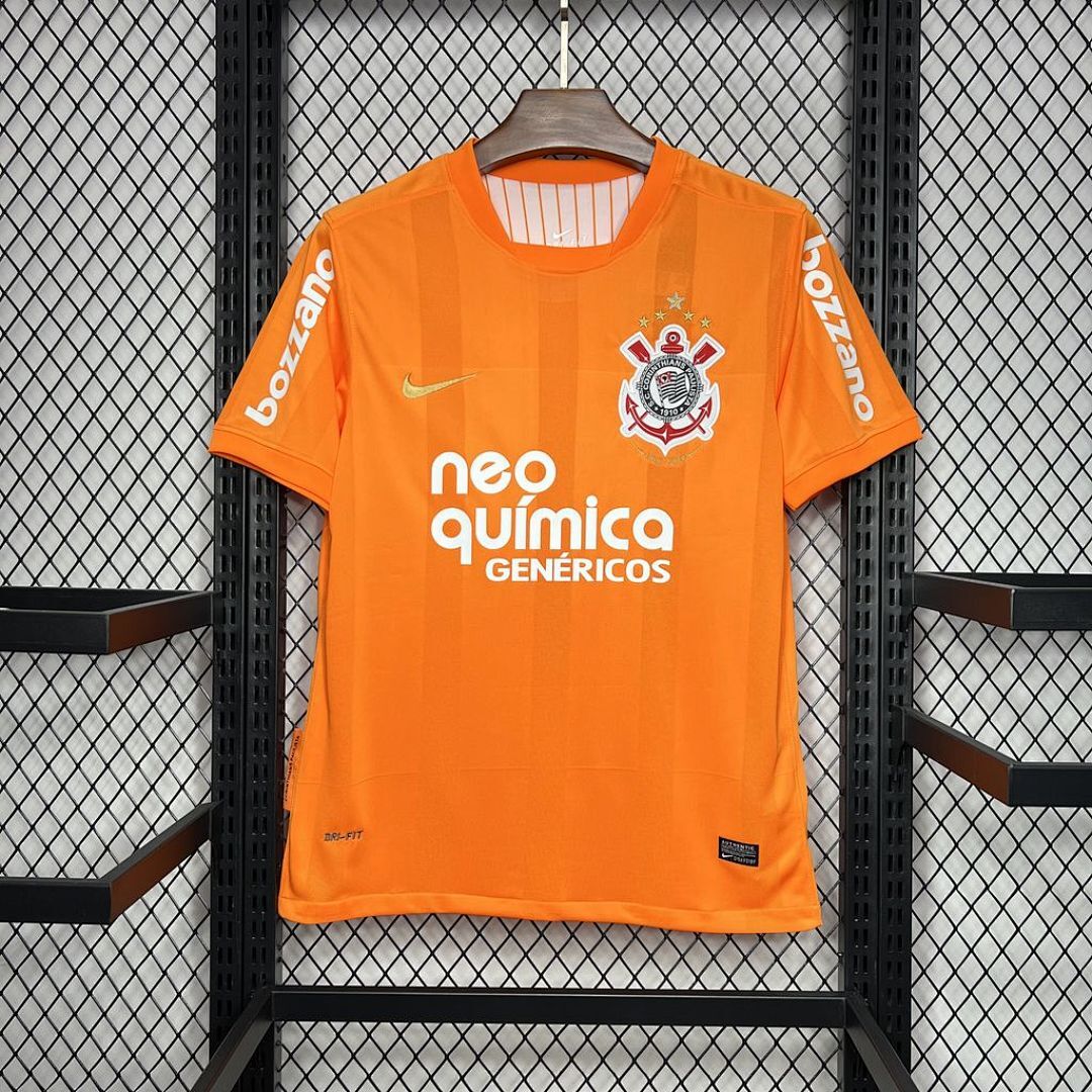 Corinthians Orange Color Maillot Domicile Retro 2010 miniature 2