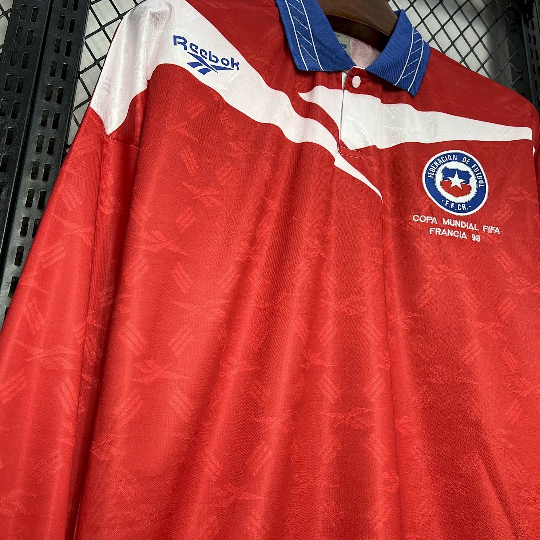 Chile Maillot Domicile Manches Longues Retro 1998 miniature 6