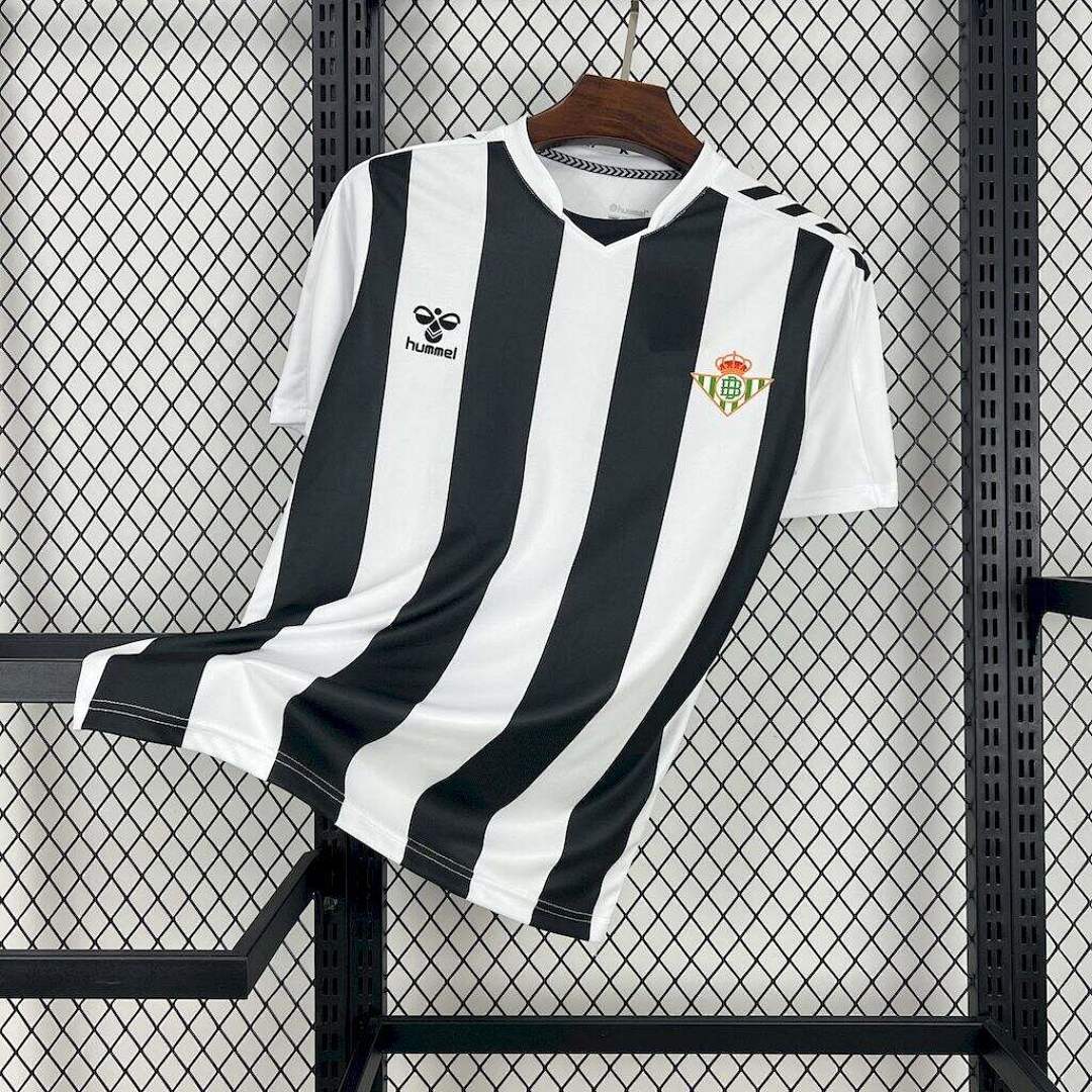 Real Betis 202526 Black And White Special Edition Maillot Domicile Edition Speciale