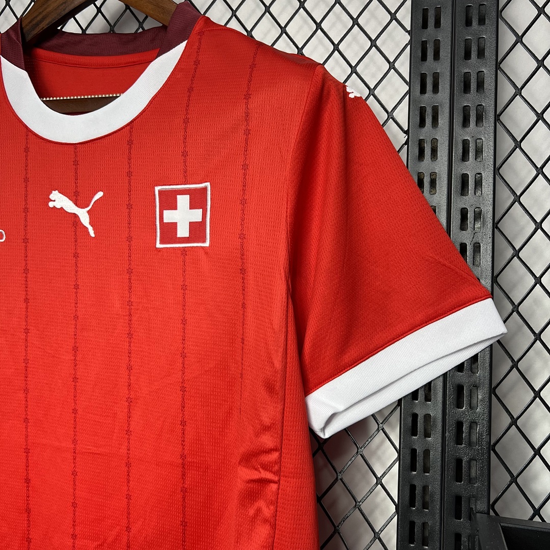 Switzerland 2024-2025 Euro Maillot Domicile miniature 3