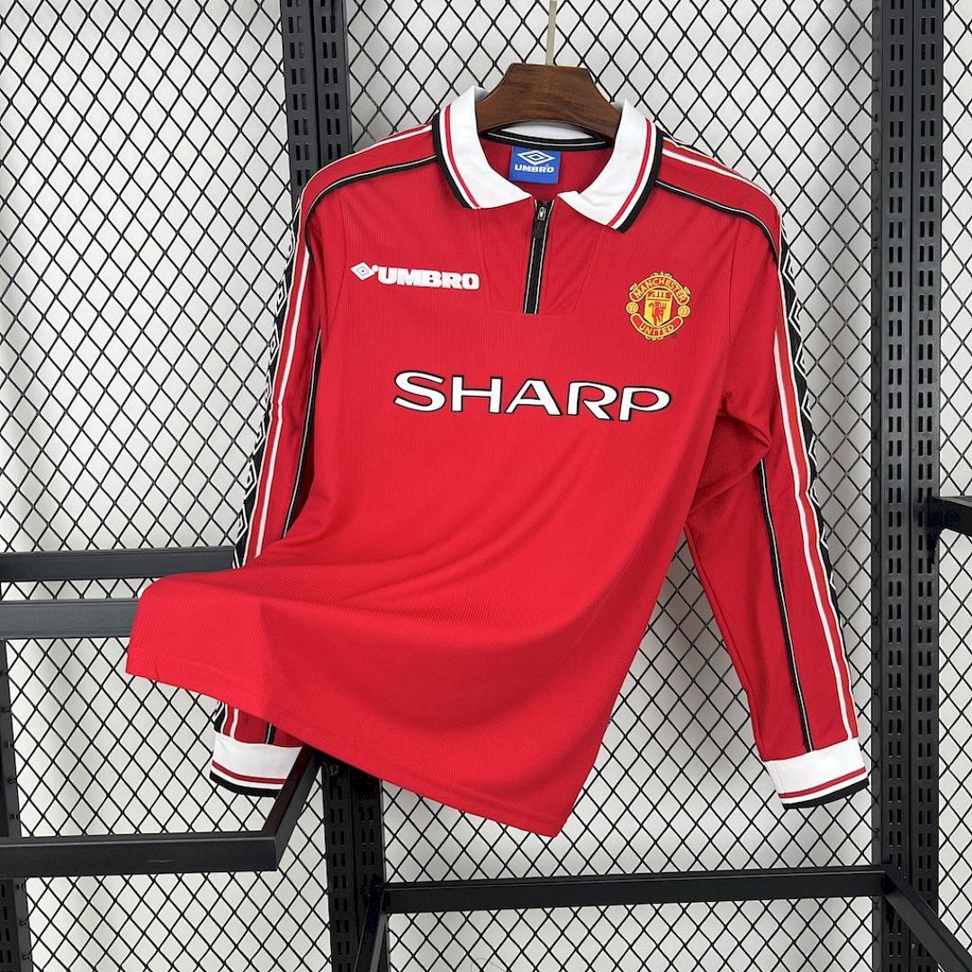 Manchester United Maillot Domicile Manches Longues Retro