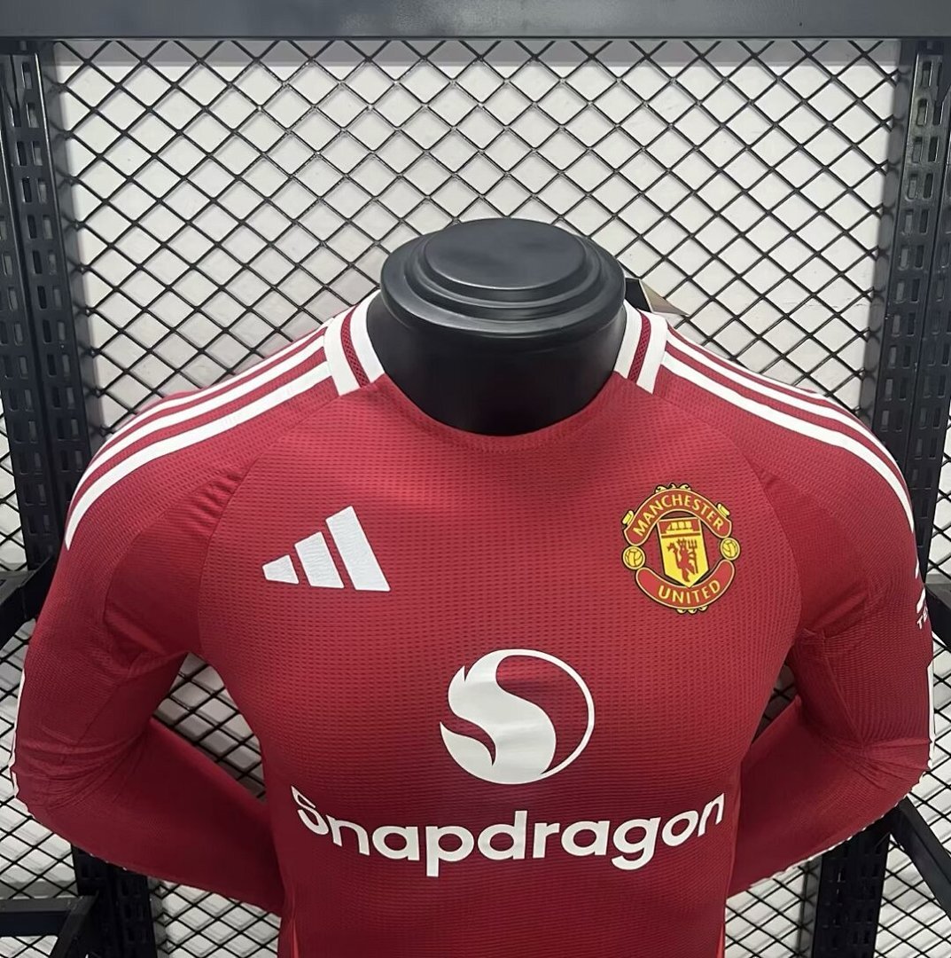 Manchester United Maillot Domicile Version Joueur Manches Longues miniature 2
