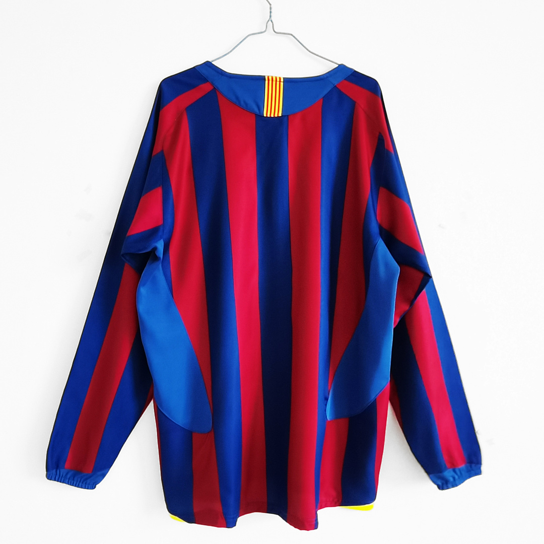 FC Barcelone Maillot Domicile Manches Longues Retro 2005-2006 miniature 3