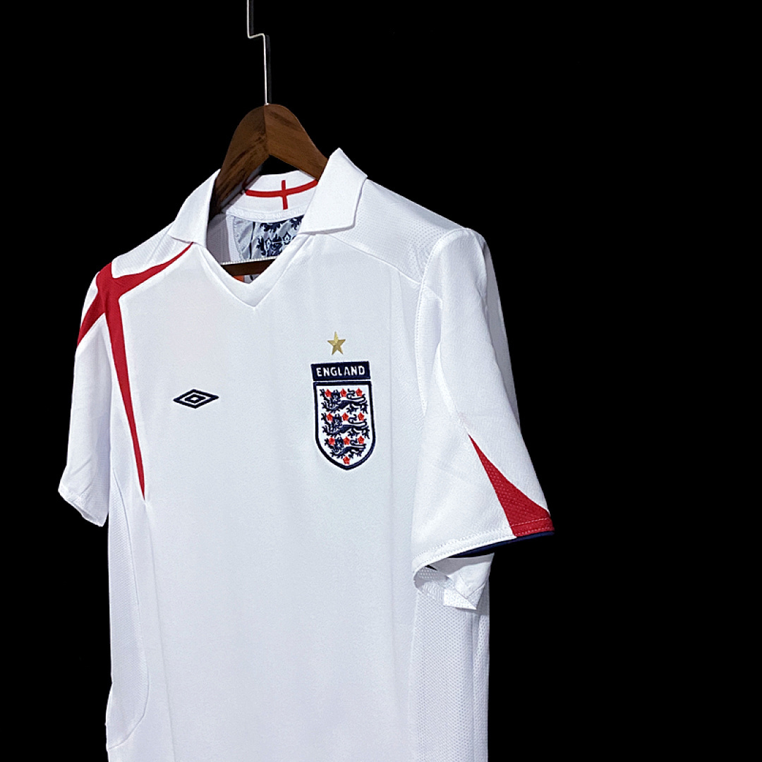 Angleterre Maillot Domicile Retro 2005 miniature 5