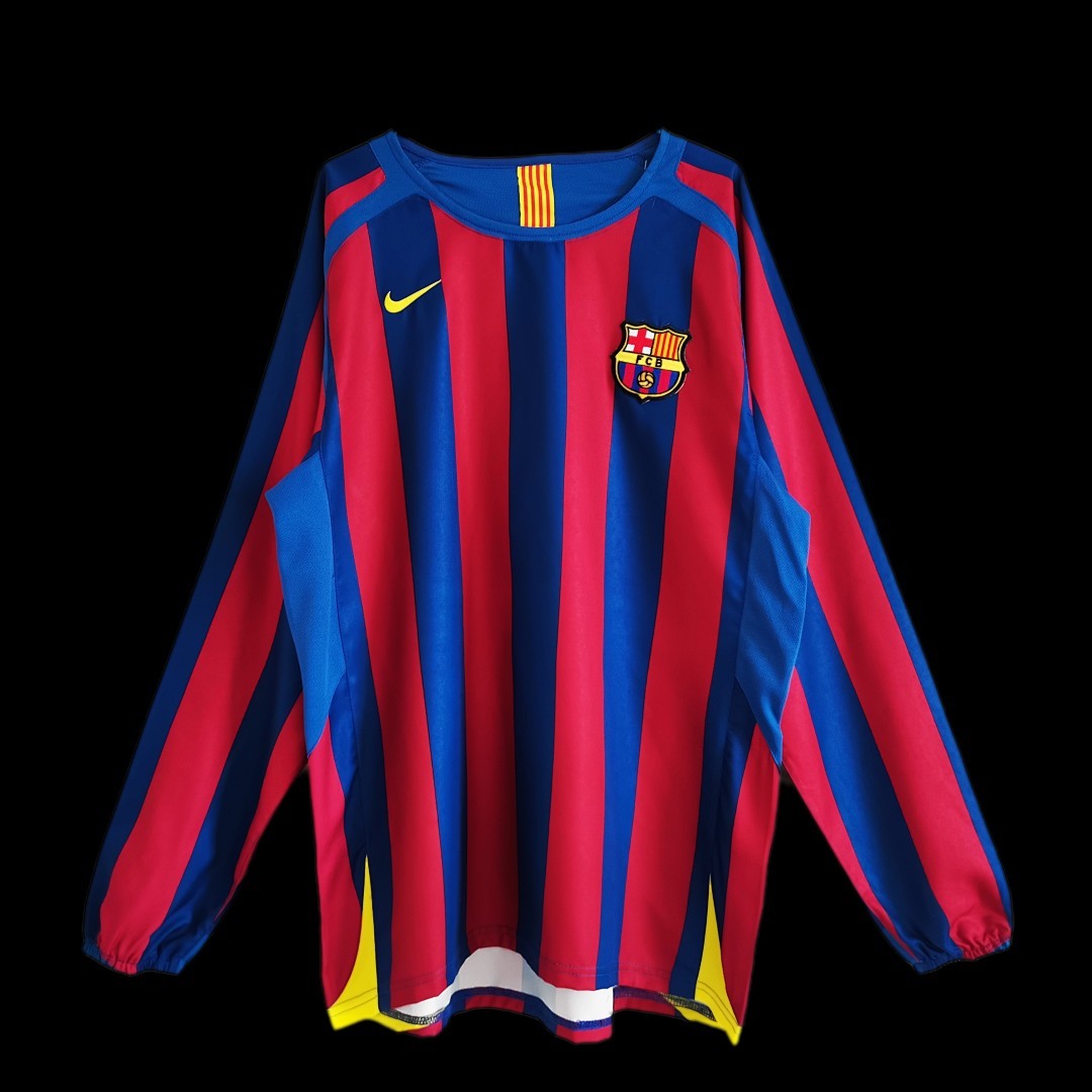 FC Barcelone Maillot Domicile Manches Longues Retro 2005-2006 miniature 9