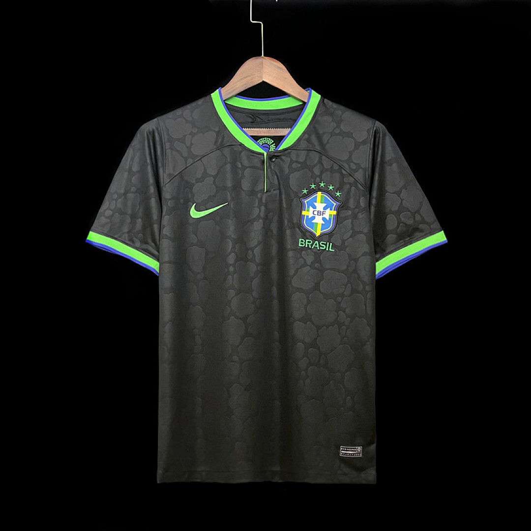 2223 Brazilian Black Leopard National Team Size S 4Xl Maillot Domicile