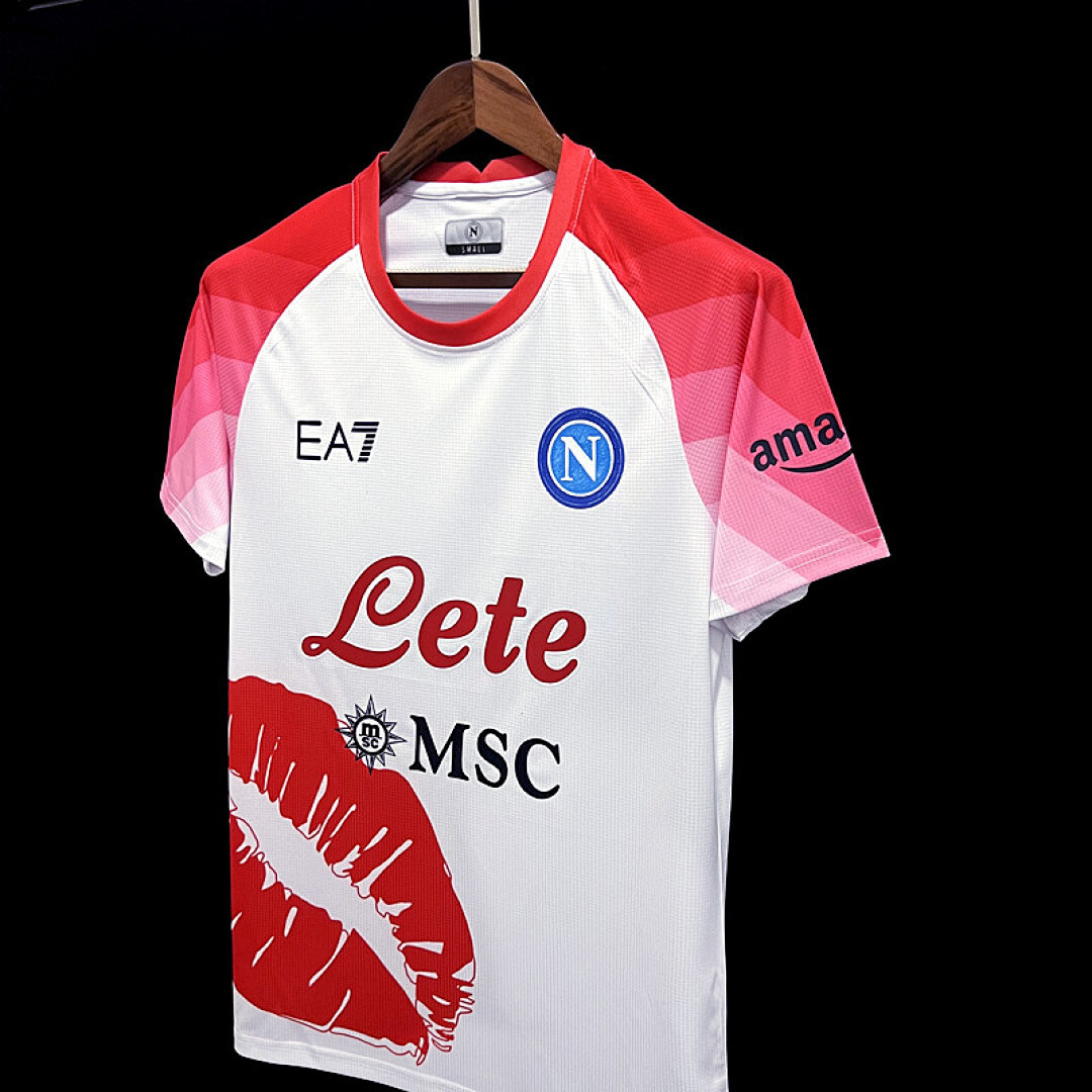 2324 Naples Pink And White Special Edition S Xxl Maillot Domicile Edition Speciale miniature 3