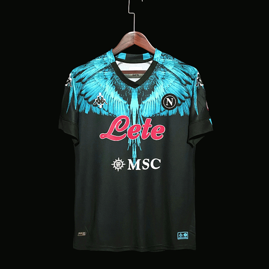 Kappa Marcelo Burlon Naples Joint Edition Black S 2Xl Maillot Domicile