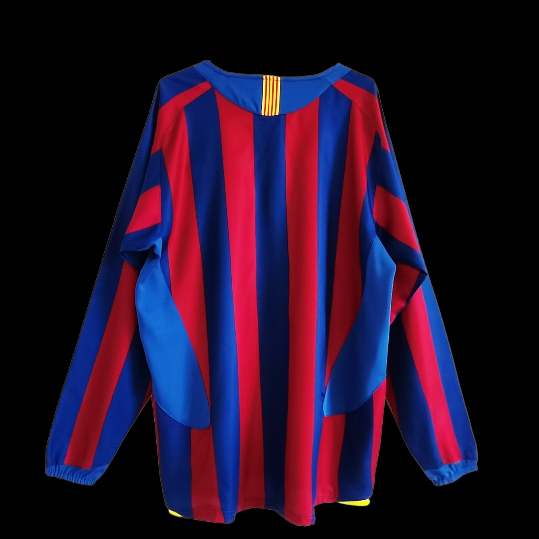 FC Barcelone Maillot Domicile Manches Longues Retro 2005-2006 miniature 11