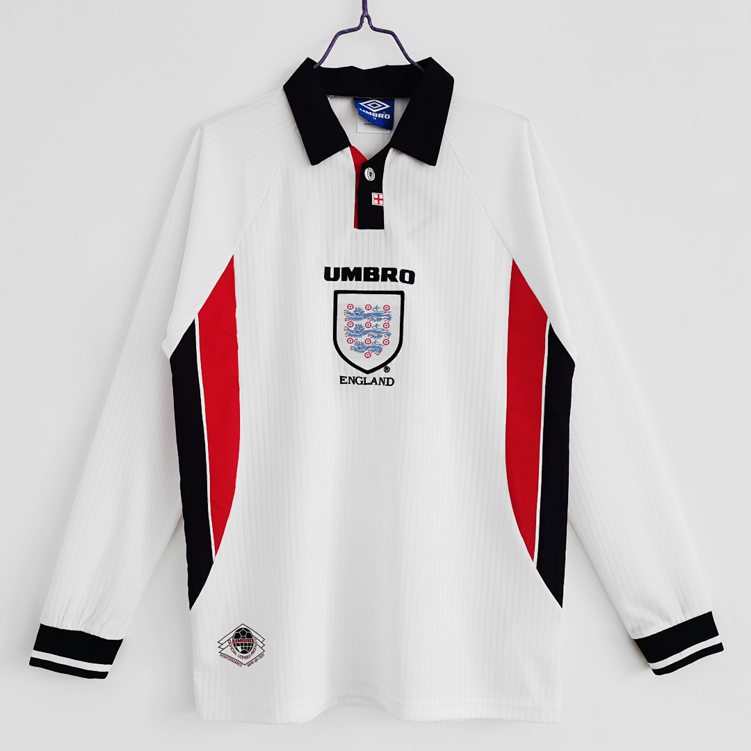 Angleterre Maillot Domicile Manches Longues Retro 1998