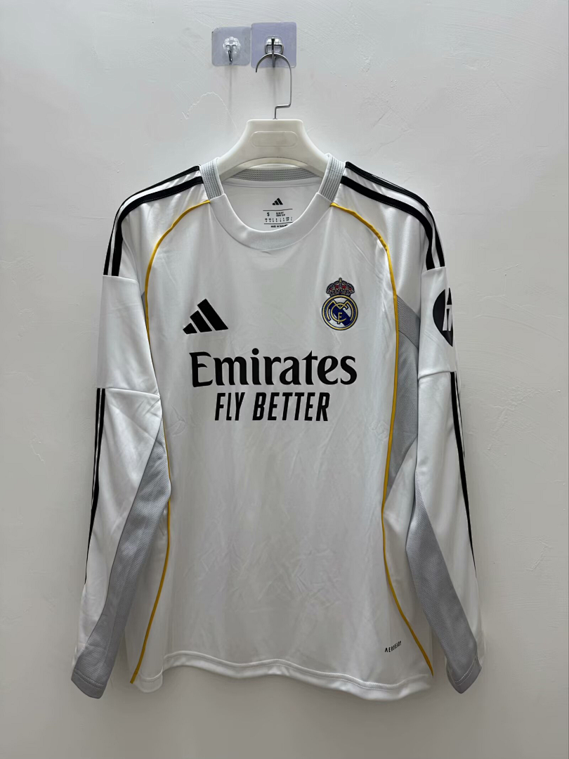 Real Madrid Maillot Domicile Manches Longues 2025-2026