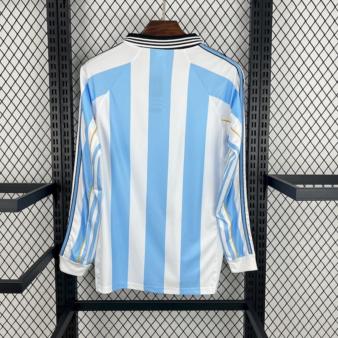 Argentine Maillot Domicile Manches Longues Retro 1998 miniature 9