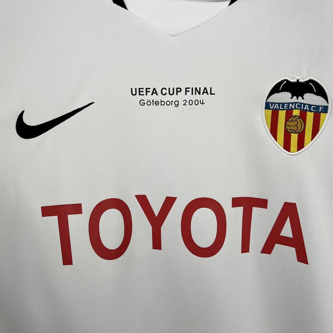 Valencia Cf 2003-2004 Uefa Cup Final Maillot Domicile Retro miniature 5