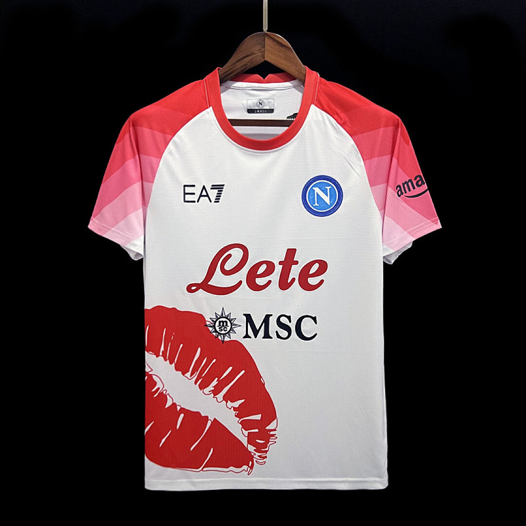 2324 Naples Pink And White Special Edition S Xxl Maillot Domicile Edition Speciale