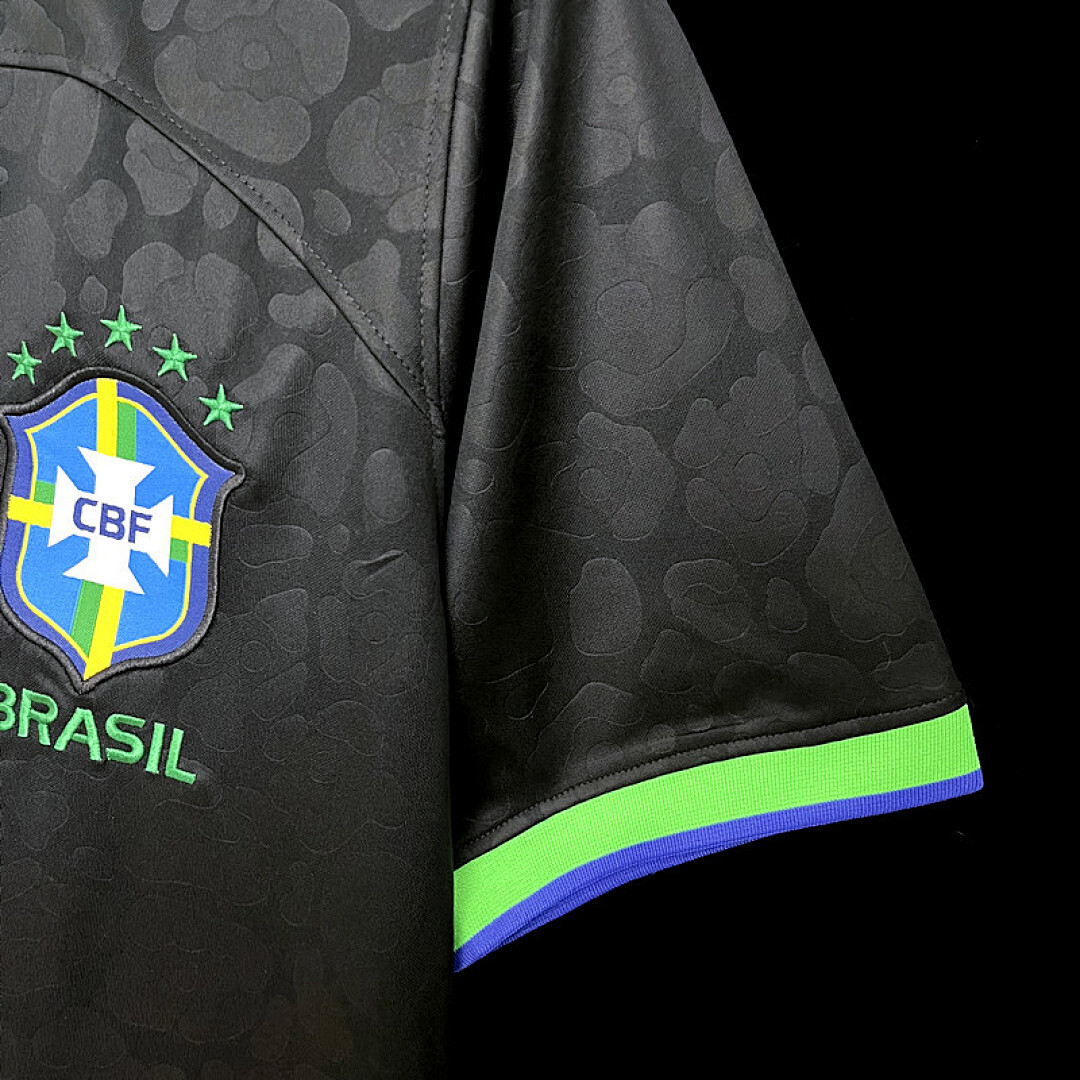 2223 Brazilian Black Leopard National Team Size S 4Xl Maillot Domicile miniature 10