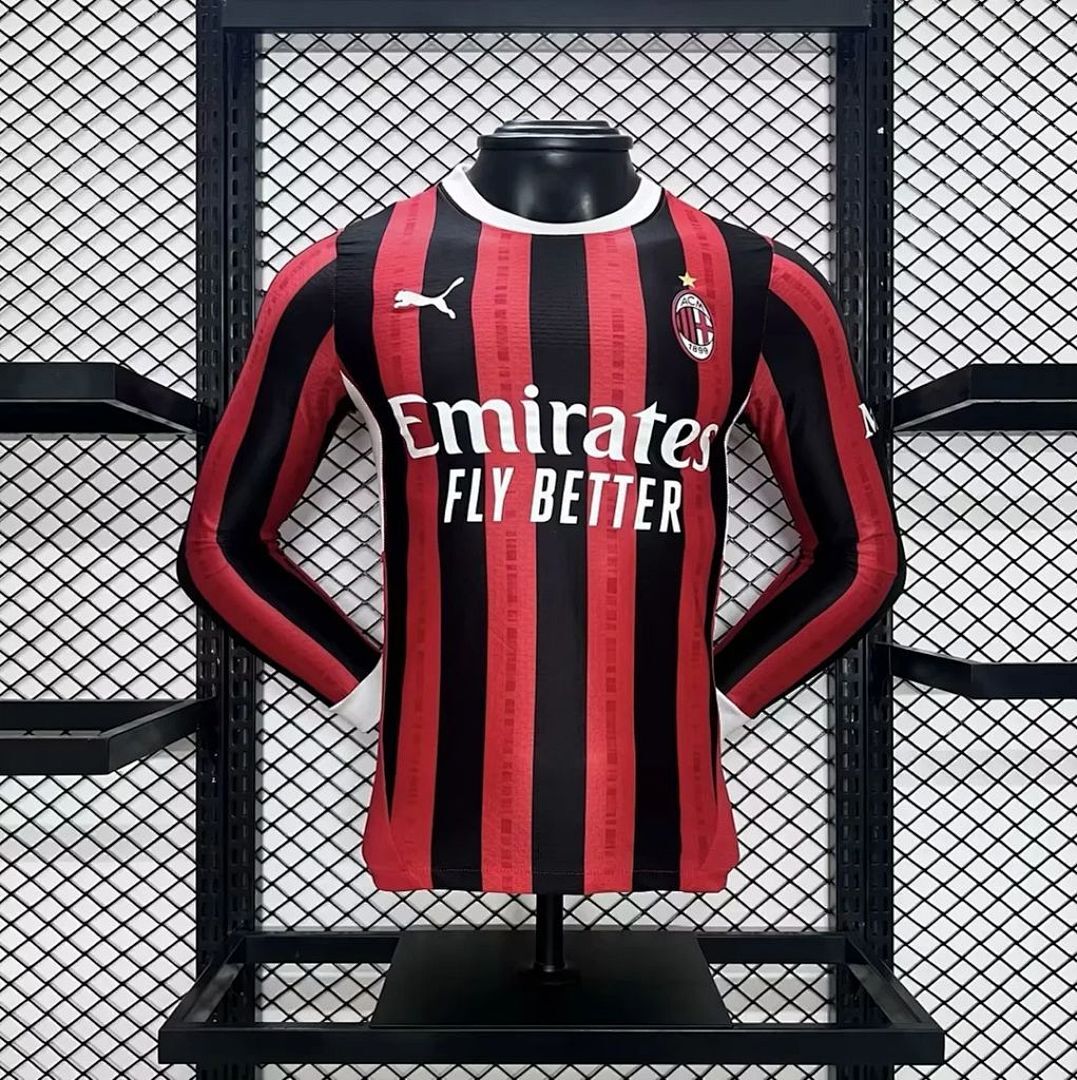 AC Milan Maillot Domicile Version Joueur Manches Longues