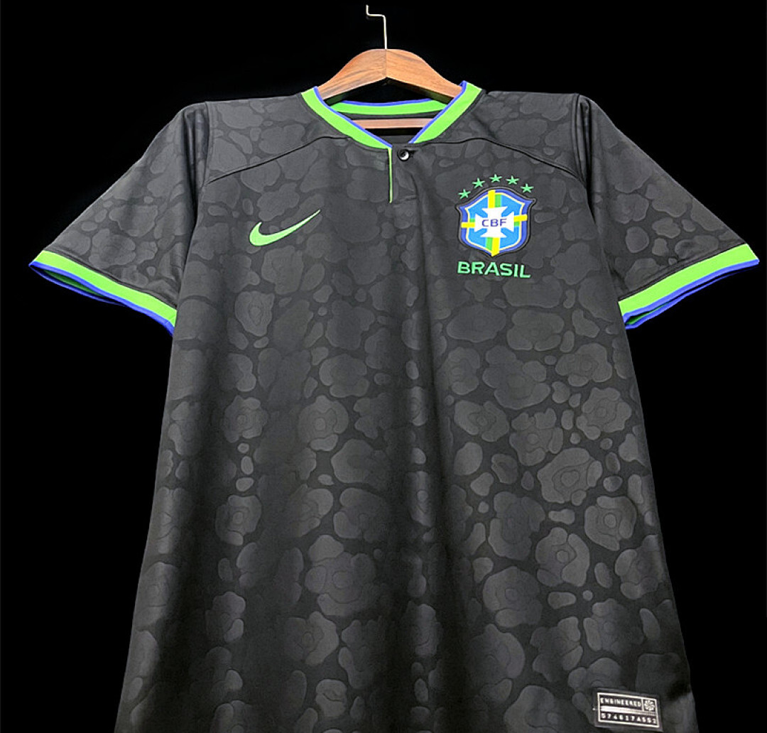 2223 Brazilian Black Leopard National Team Size S 4Xl Maillot Domicile miniature 8