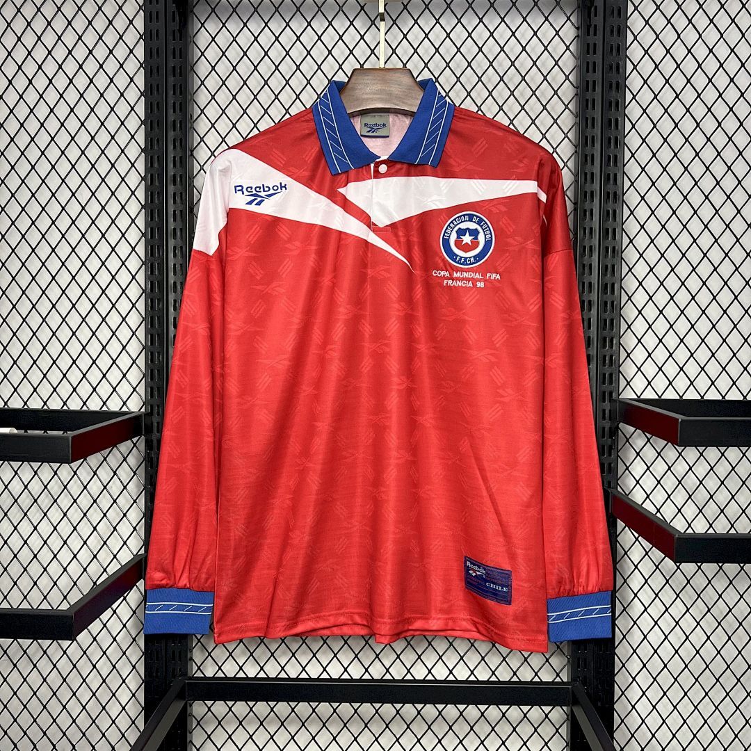 Chile Maillot Domicile Manches Longues Retro 1998