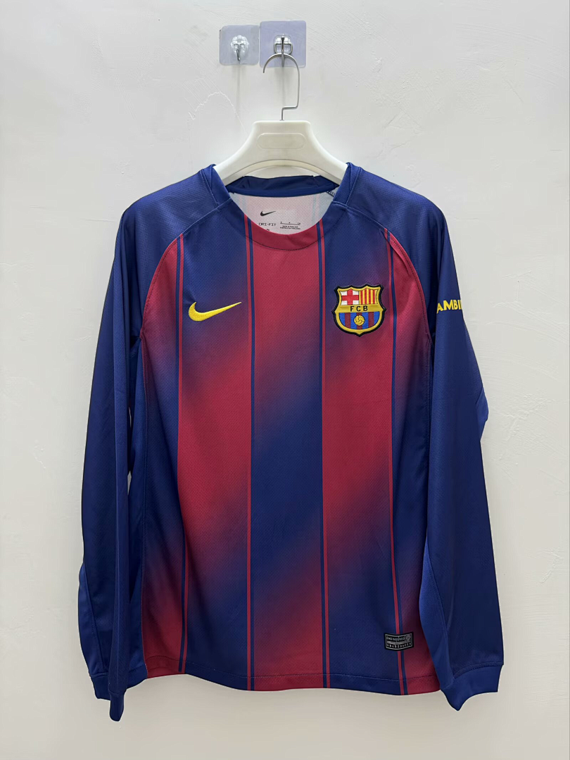 FC Barcelone Maillot Domicile Manches Longues 2025-2026