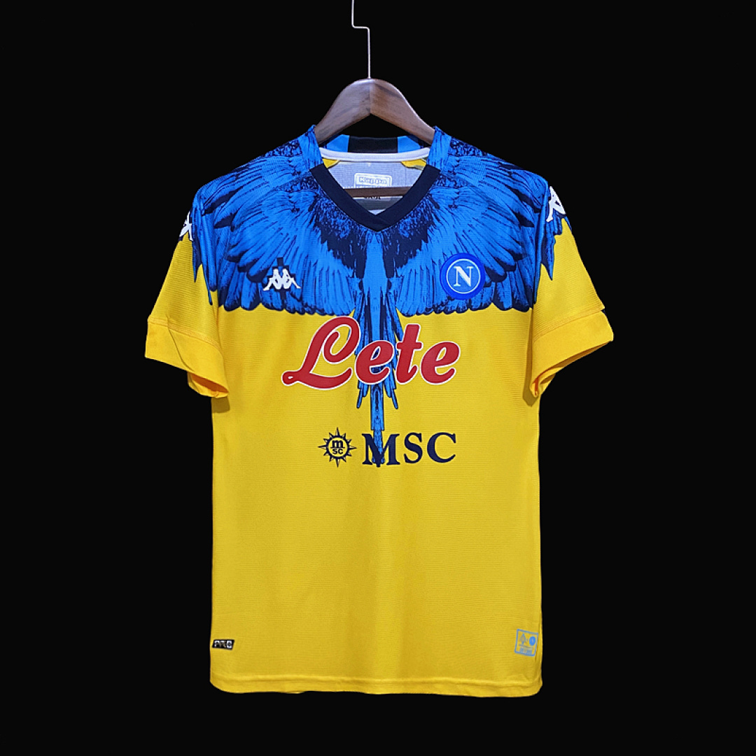Kappa Marcelo Burlon Naples Joint Edition Yellow S 2Xl Maillot Domicile