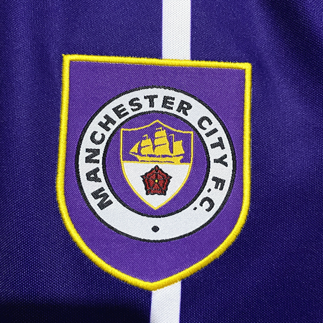 Manchester City Maillot Exterieur Retro 1993 miniature 7