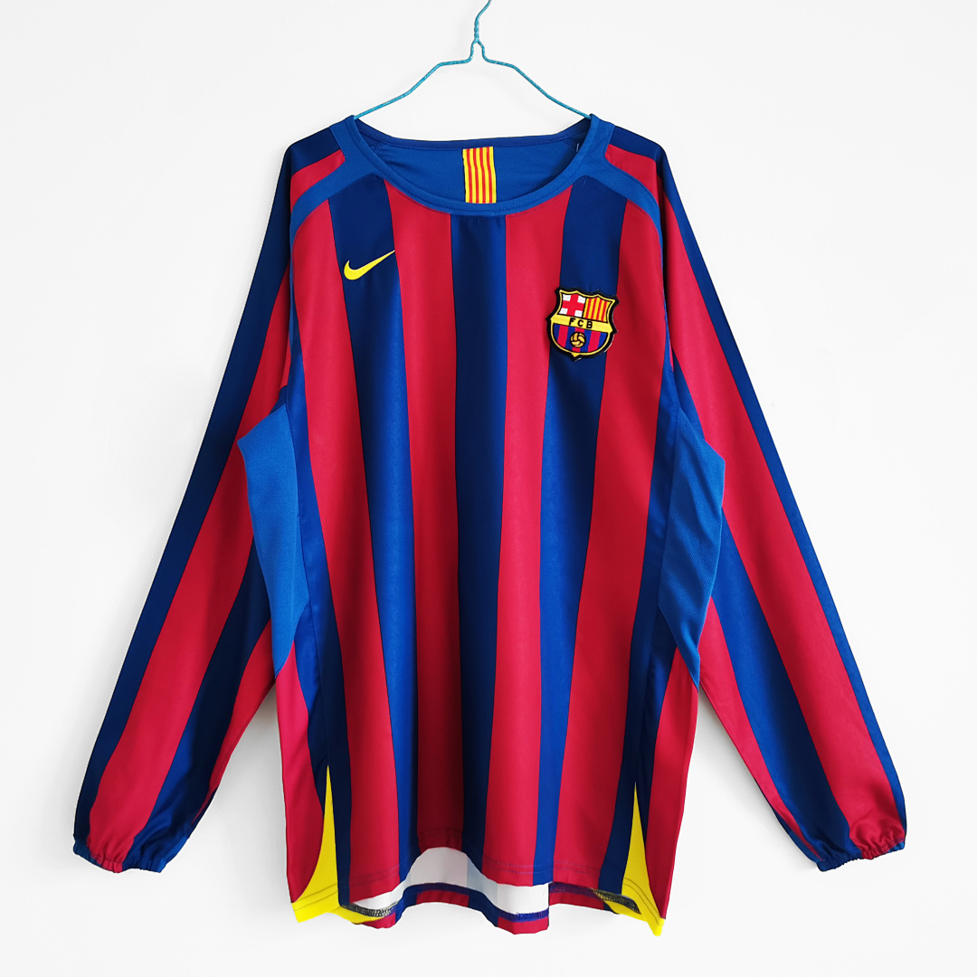 FC Barcelone Maillot Domicile Manches Longues Retro 2005-2006
