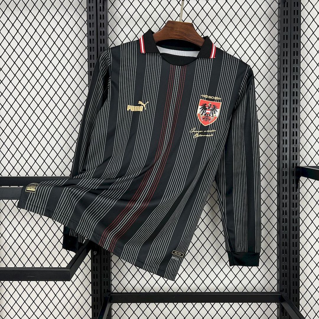 Austria 202425 50Th Long Sleeves Maillot Domicile Manches Longues Retro